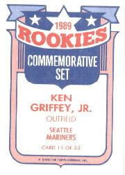 1990 Topps Rookies #11 Ken Griffey Jr. back image