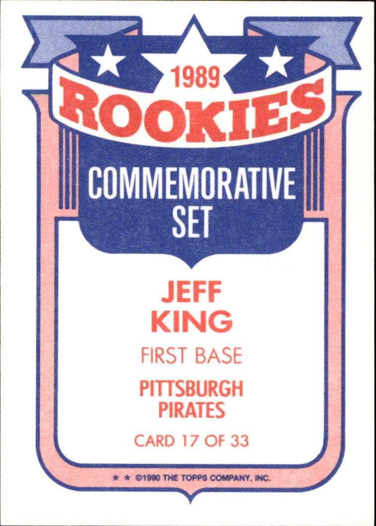 1990 Topps Rookies #17 Jeff King back image