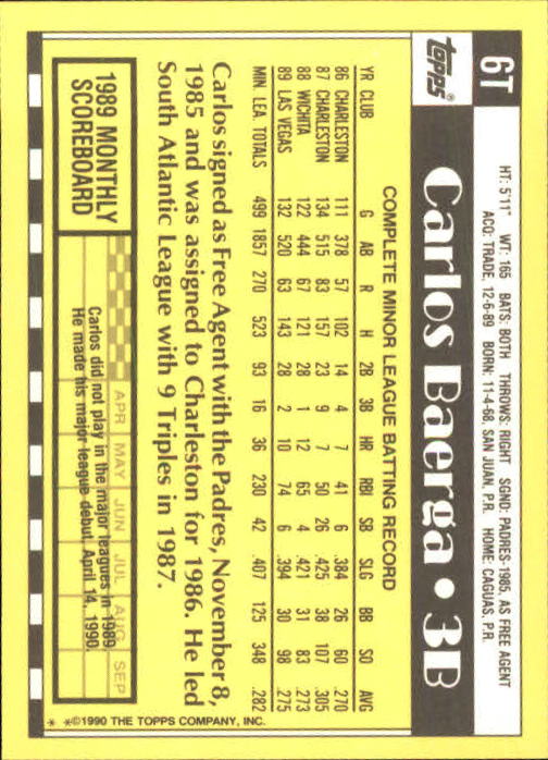 A1199- 1990 Topps Traded BB Karten 1-132 + Rookies -du Pick- 15 + Gratis US - Bild 13 von 265