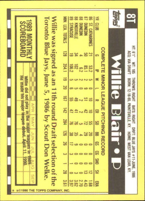 A1199- 1990 Topps Traded BB Karten 1-132 + Rookies -du Pick- 15 + Gratis US - Bild 17 von 265