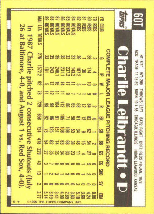 A1199- 1990 Topps Traded BB Karten 1-132 + Rookies -du Pick- 15 + Gratis US - Bild 121 von 265