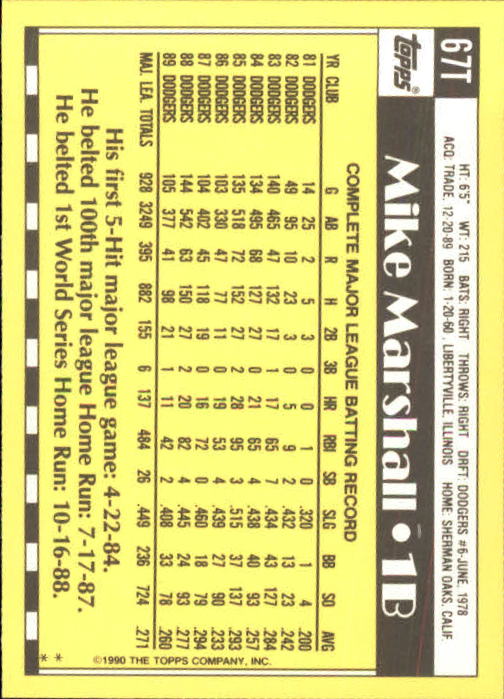 A1199- 1990 Topps Traded BB Karten 1-132 + Rookies -du Pick- 15 + Gratis US - Bild 135 von 265