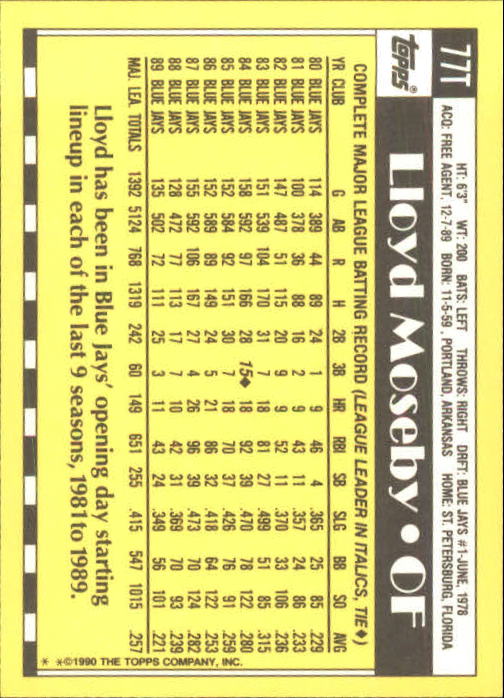 A1199- 1990 Topps Traded BB Karten 1-132 + Rookies -du Pick- 15 + Gratis US - Bild 155 von 265