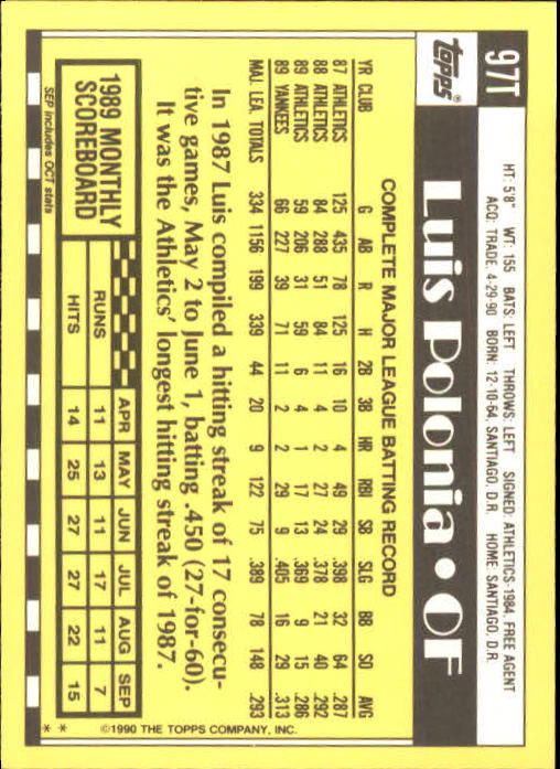 A1199- 1990 Topps Traded BB Karten 1-132 + Rookies -du Pick- 15 + Gratis US - Bild 195 von 265