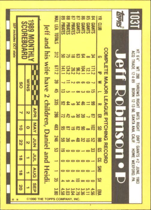 A1199- 1990 Topps Traded BB Karten 1-132 + Rookies -du Pick- 15 + Gratis US - Bild 207 von 265