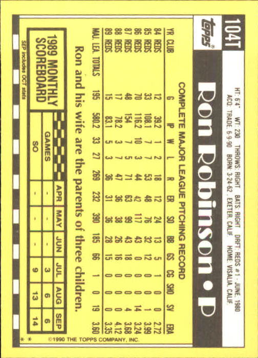 A1199- 1990 Topps Traded BB Karten 1-132 + Rookies -du Pick- 15 + Gratis US - Bild 209 von 265