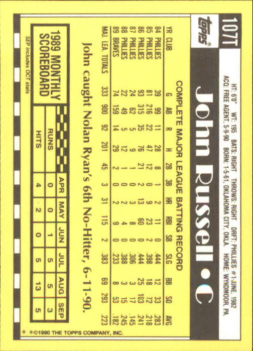 A1199- 1990 Topps Traded BB Karten 1-132 + Rookies -du Pick- 15 + Gratis US - Bild 215 von 265