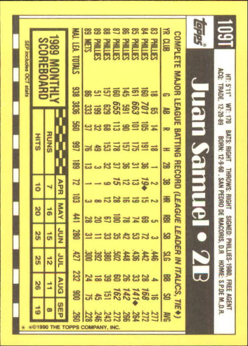 A1199- 1990 Topps Traded BB Karten 1-132 + Rookies -du Pick- 15 + Gratis US - Bild 219 von 265