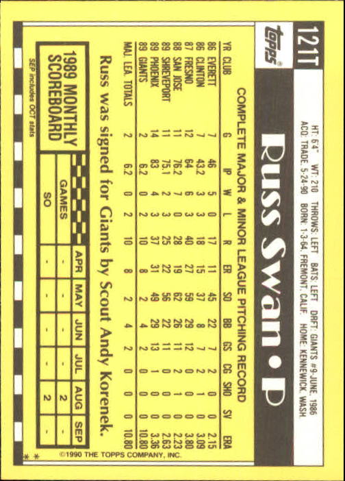 A1199- 1990 Topps Traded BB Karten 1-132 + Rookies -du Pick- 15 + Gratis US - Bild 243 von 265