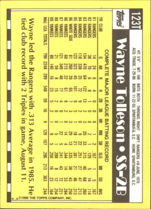 A1199- 1990 Topps Traded BB Karten 1-132 + Rookies -du Pick- 15 + Gratis US - Bild 247 von 265