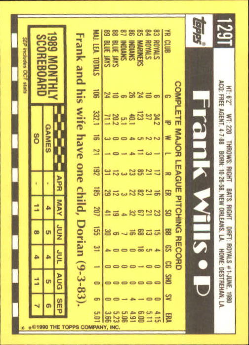 A1199- 1990 Topps Traded BB Karten 1-132 + Rookies -du Pick- 15 + Gratis US - Bild 259 von 265