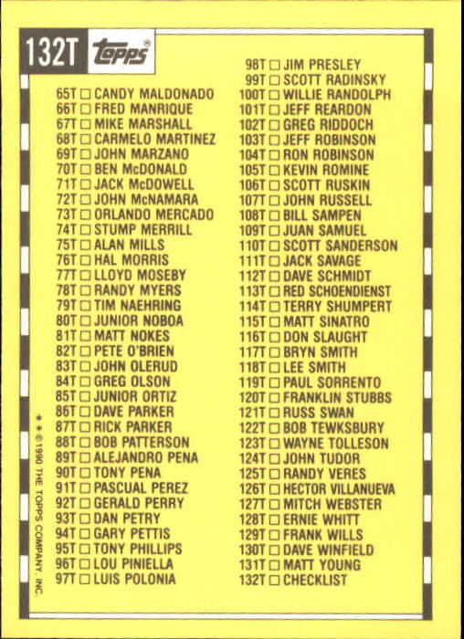 A1199- 1990 Topps Traded BB Karten 1-132 + Rookies -du Pick- 15 + Gratis US - Bild 265 von 265