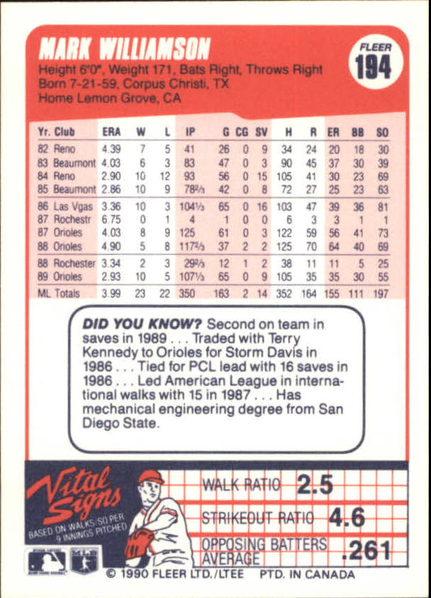 A4432- 1990 Fleer Canadian Baseball Card #s 1-250 -You Pick- 15+ FREE US SHIP - Picture 123 of 173