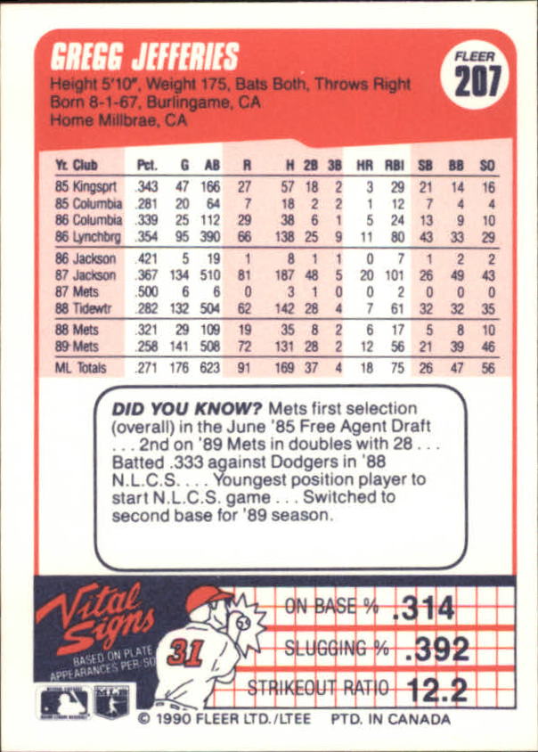 A4432- 1990 Fleer Canadian Baseball Card #s 1-250 -You Pick- 15+ FREE US SHIP - Picture 135 of 173