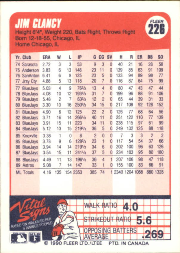 A4432- 1990 Fleer Canadian Baseball Card #s 1-250 -You Pick- 15+ FREE US SHIP - Picture 149 of 173