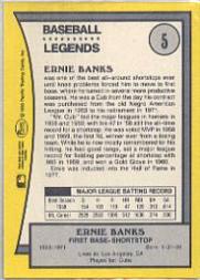 1990 Pacific Legends #5 Ernie Banks back image