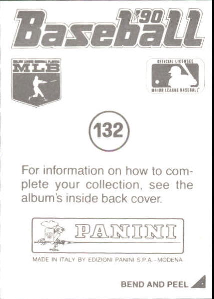 1990 Panini Stickers #132 Mark McGwire back image