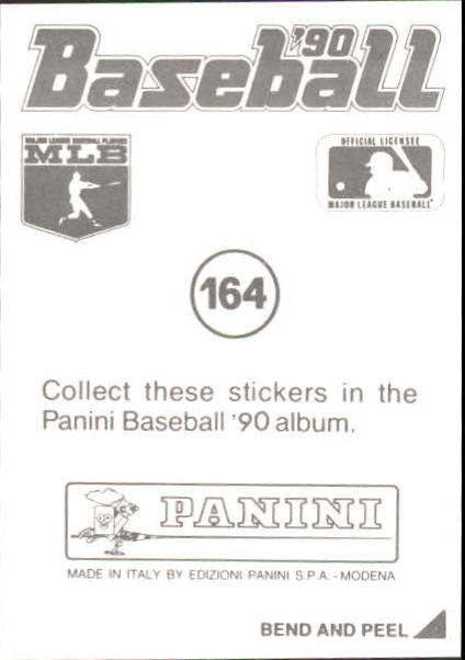1990 Panini Stickers #164 Rafael Palmeiro back image