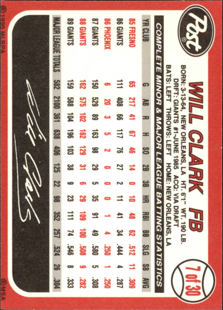 A8379- 1990 Post Baseball Card #' S 1-30 -du Pick- 15 + Gratis US Schiff - Bild 11 von 49