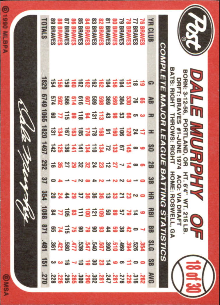 A8379- 1990 Post Baseball Card #' S 1-30 -du Pick- 15 + Gratis US Schiff - Bild 31 von 49