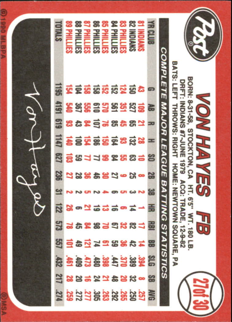 A8379- 1990 Post Baseball Card #' S 1-30 -du Pick- 15 + Gratis US Schiff - Bild 45 von 49