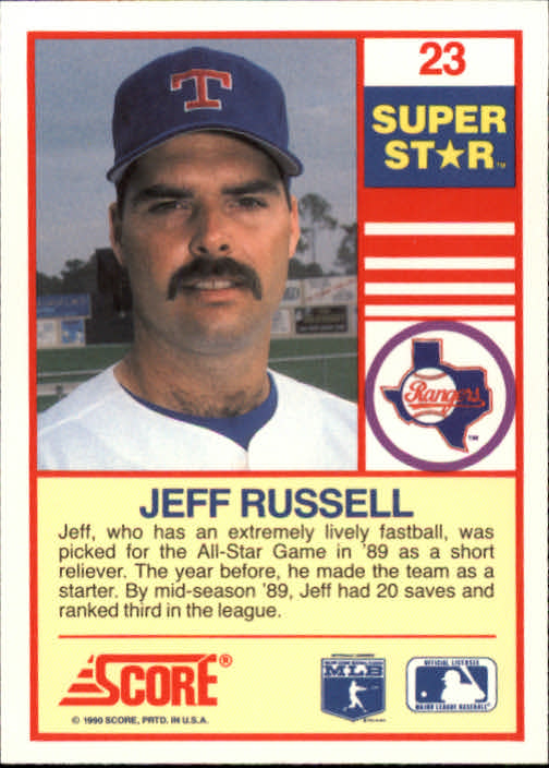 1990 Score 100 Superstars #23 Jeff Russell back image