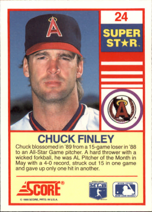 1990 Score 100 Superstars #24 Chuck Finley back image