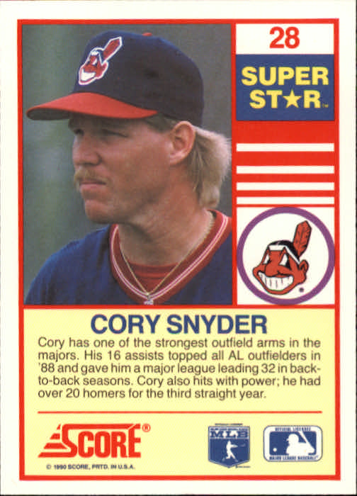 1990 Score 100 Superstars #28 Cory Snyder back image
