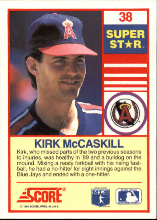 1990 Score 100 Superstars #38 Kirk McCaskill back image