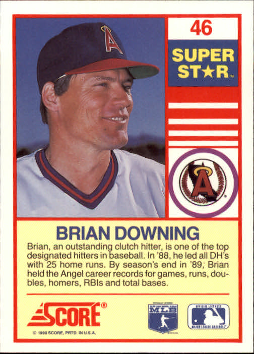 1990 Score 100 Superstars #46 Brian Downing back image