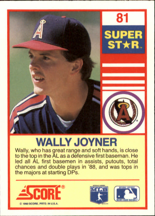 1990 Score 100 Superstars #81 Wally Joyner back image
