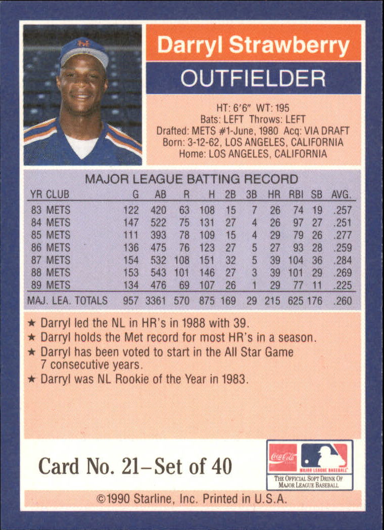 B2979- 1990 Starline Long John Baseball Cards 1-40 -You Pick- 15+ FREE US SHIP - Picture 43 of 81