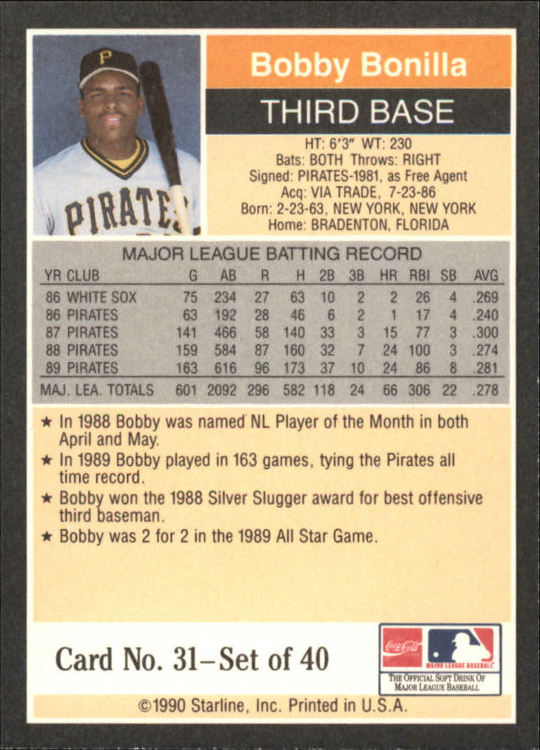 B2979- 1990 Starline Long John Baseball Cards 1-40 -You Pick- 15+ FREE US SHIP - Picture 63 of 81