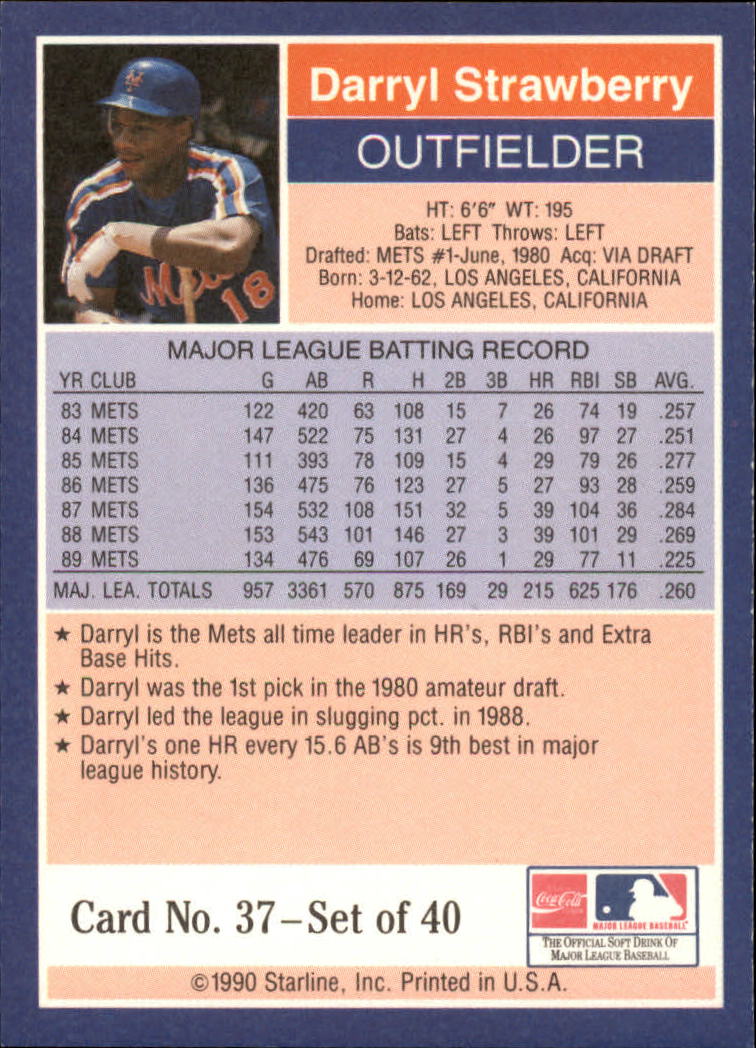 B2979- 1990 Starline Long John Baseball Cards 1-40 -You Pick- 15+ FREE US SHIP - Picture 75 of 81