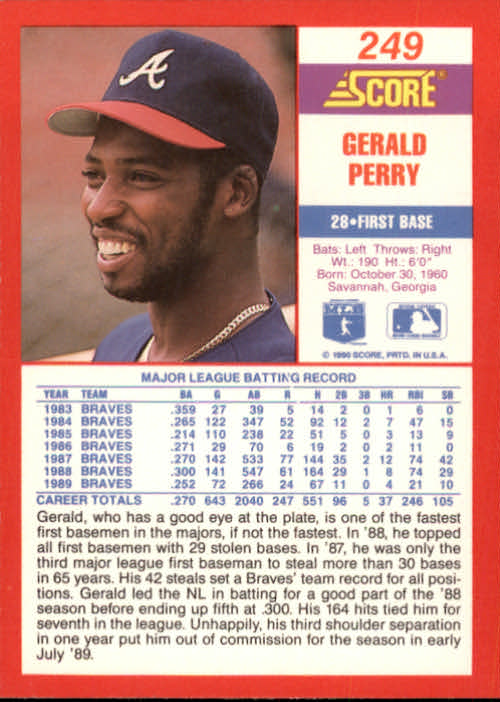 A2254- 1990 Score Baseball Cards 245-490 +Rookies -You Pick- 15+ FREE US SHIP - Picture 11 of 495