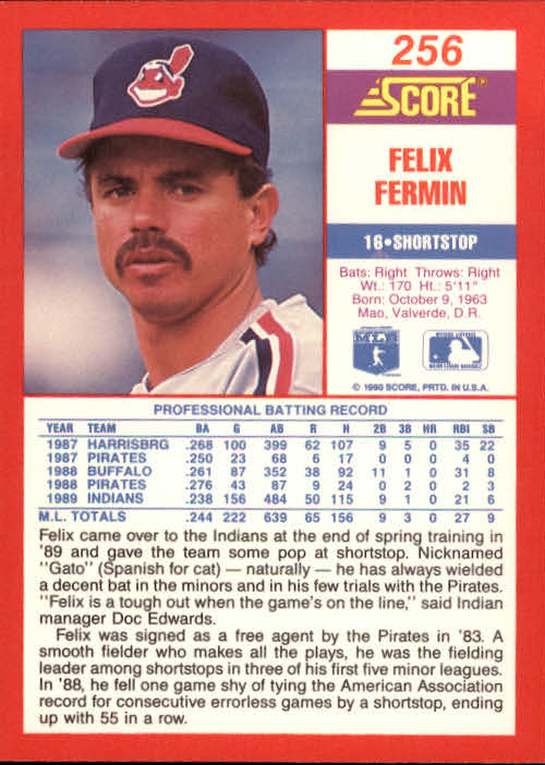 A2254- 1990 Score Baseball Cards 245-490 +Rookies -You Pick- 15+ FREE US SHIP - Picture 25 of 495