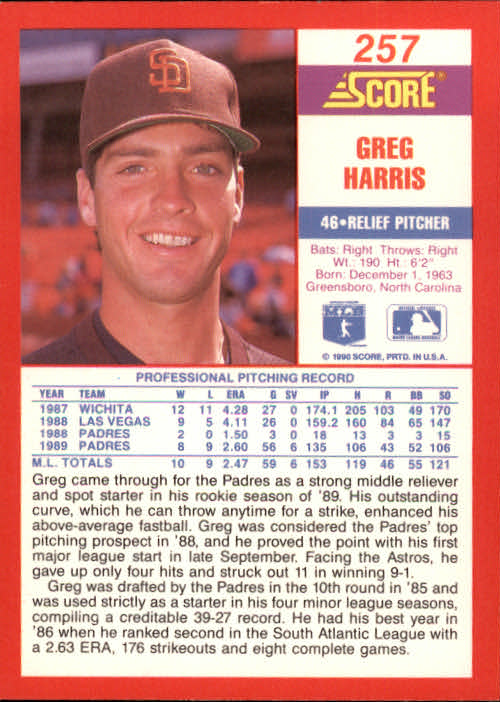 A2254- 1990 Score Baseball Cards 245-490 +Rookies -You Pick- 15+ FREE US SHIP - Picture 27 of 495