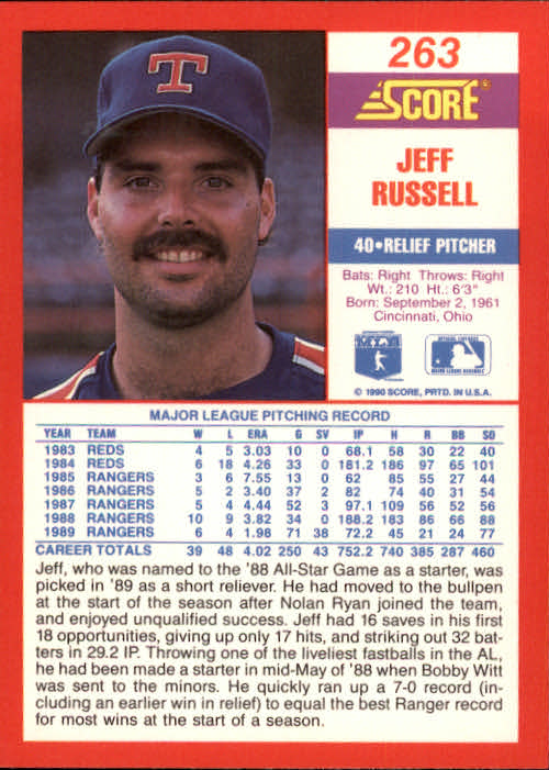A2254- 1990 Score Baseball Cards 245-490 +Rookies -You Pick- 15+ FREE US SHIP - Picture 39 of 495