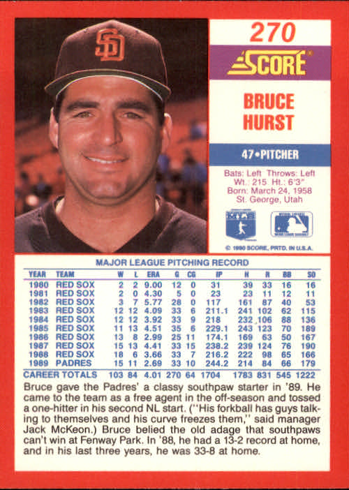 A2254- 1990 Score Baseball Cards 245-490 +Rookies -You Pick- 15+ FREE US SHIP - Picture 53 of 495
