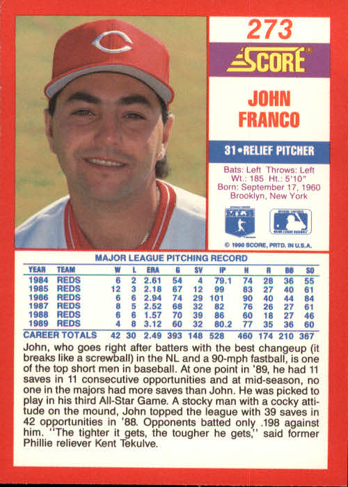 A2254- 1990 Score Baseball Cards 245-490 +Rookies -You Pick- 15+ FREE US SHIP - Picture 59 of 495