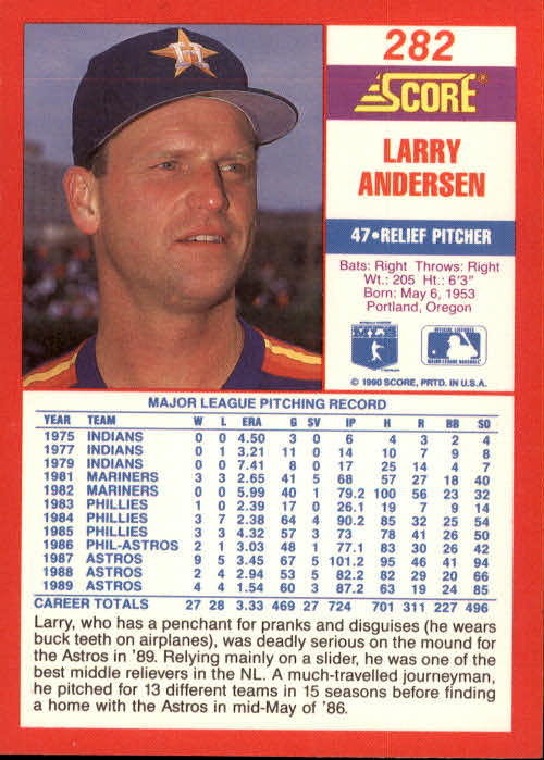 A2254- 1990 Score Baseball Cards 245-490 +Rookies -You Pick- 15+ FREE US SHIP - Picture 79 of 495