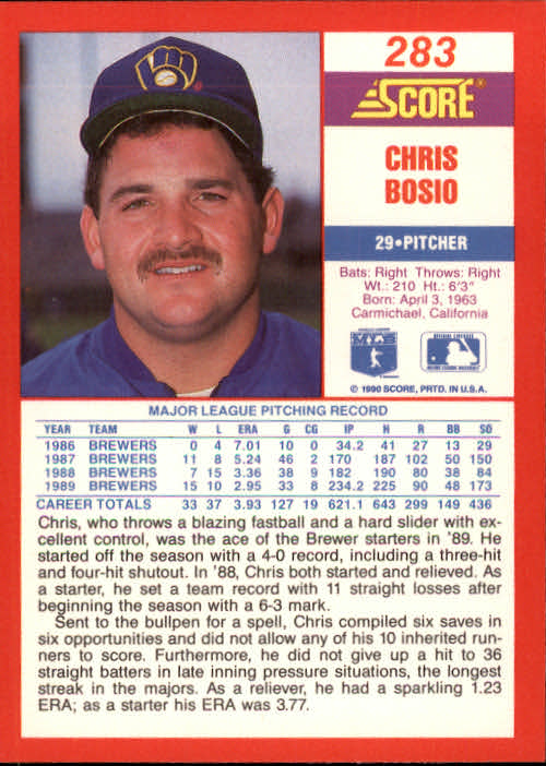 A2254- 1990 Score Baseball Cards 245-490 +Rookies -You Pick- 15+ FREE US SHIP - Picture 81 of 495