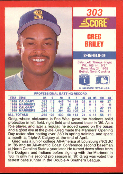 A2254- 1990 Score Baseball Cards 245-490 +Rookies -You Pick- 15+ FREE US SHIP - Picture 119 of 495