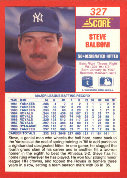 A2254- 1990 Score Baseball Cards 245-490 +Rookies -You Pick- 15+ FREE US SHIP - Picture 167 of 495