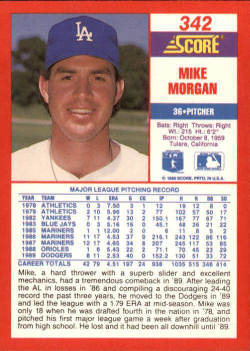 A2254- 1990 Score Baseball Cards 245-490 +Rookies -You Pick- 15+ FREE US SHIP - Picture 197 of 495