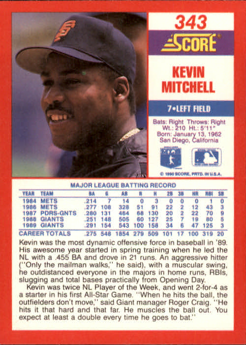 A2254- 1990 Score Baseball Cards 245-490 +Rookies -You Pick- 15+ FREE US SHIP - Picture 199 of 495