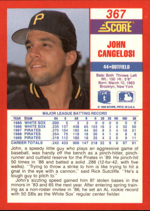 A2254- 1990 Score Baseball Cards 245-490 +Rookies -You Pick- 15+ FREE US SHIP - Picture 247 of 495