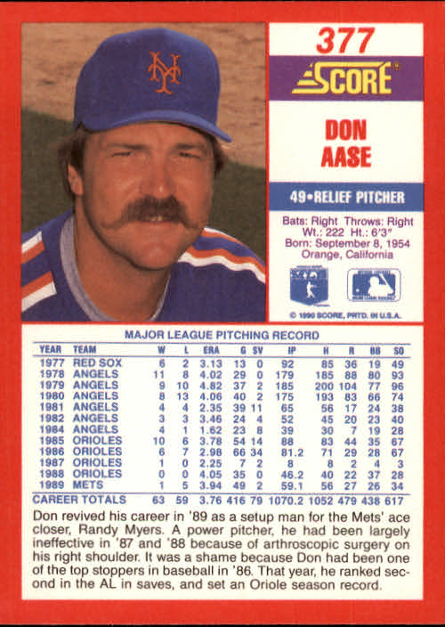 A2254- 1990 Score Baseball Cards 245-490 +Rookies -You Pick- 15+ FREE US SHIP - Picture 267 of 495