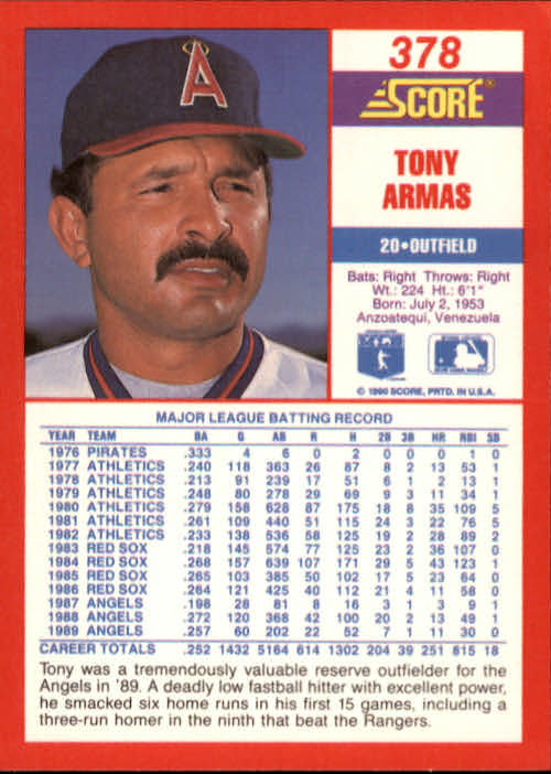 A2254- 1990 Score Baseball Cards 245-490 +Rookies -You Pick- 15+ FREE US SHIP - Picture 269 of 495