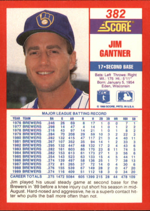 A2254- 1990 Score Baseball Cards 245-490 +Rookies -You Pick- 15+ FREE US SHIP - Picture 277 of 495